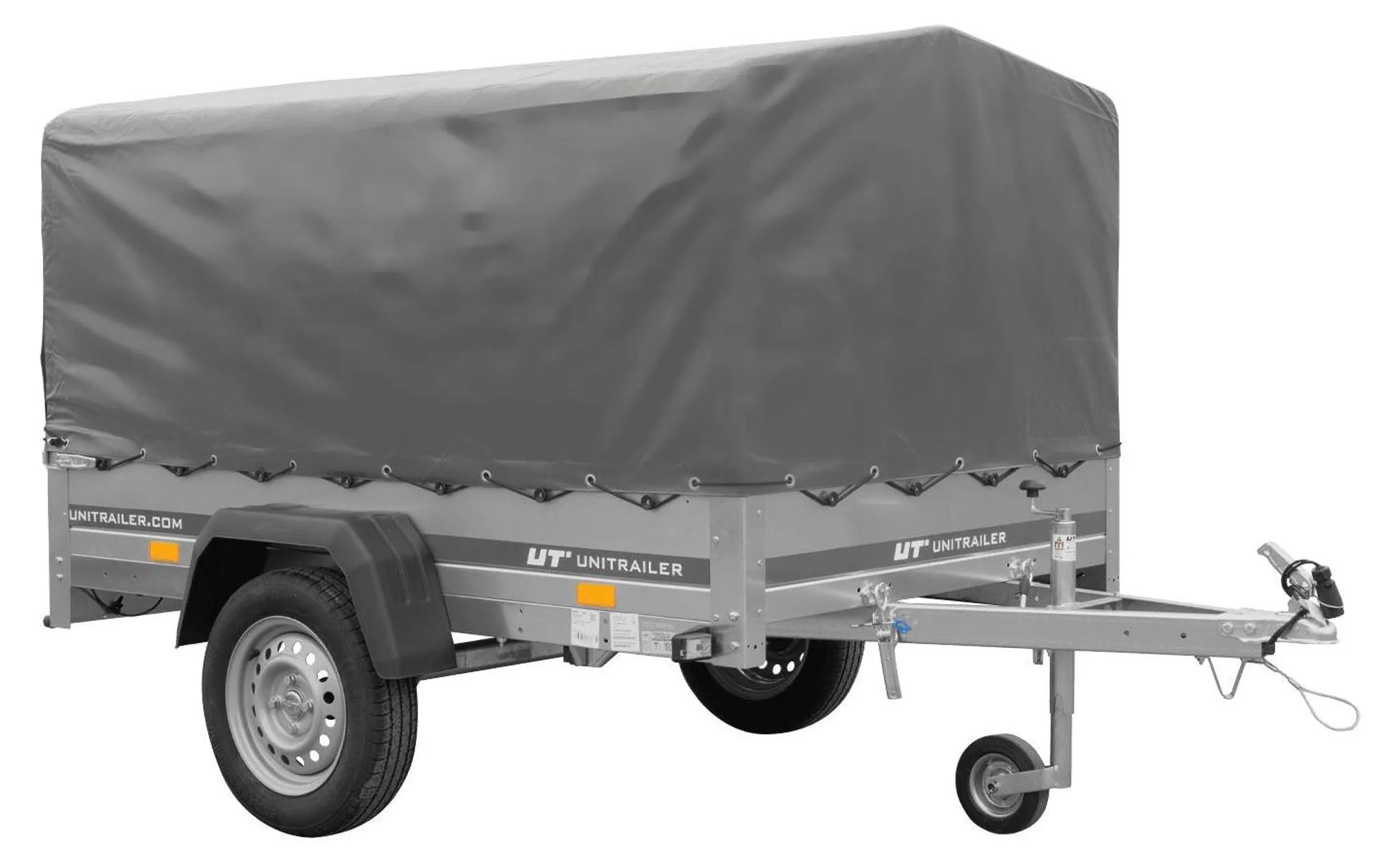 Car trailer GARDEN TRAILER 201 TIPP with support wheel, tarpaulin and high frame
