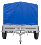 Trailer with tarpaulin GARDEN TRAILER 201 TIPP [with support wheel, blue high tarpaulin and high bows]