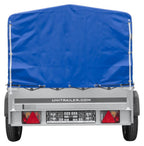 Trailer with tarpaulin GARDEN TRAILER 201 TIPP [with support wheel, blue high tarpaulin and high bows]