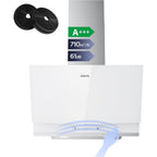 CIARRA 60cm White Angled Cooker Hood, Gesture Control, A+++, CBCW6736A