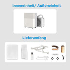Midea PortaSplit-E Mobile Air Conditioner, Cooling A++/Heating A+, 12000 BTU 3.5 kW, Mini Split Air Conditioning, Peach, for Rooms up to 42 m² / 105 m³, Only 39 dB(A) in Silent Mode [Energy Class A++]