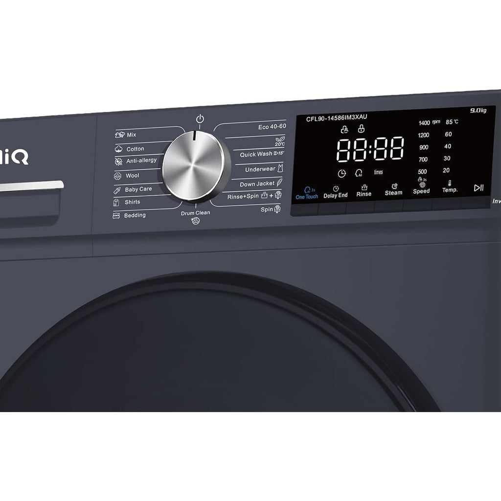 CHiQ 9kg Washing Machine with Class A-30% & 12-Year Motor Warranty, Grey