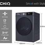 CHiQ 9kg Washing Machine with Class A-30% & 12-Year Motor Warranty, Grey