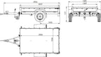 Garden Trailer 201 KIPP 200x125 tarpaulin trailer with mesh side extension, blue tarpaulin, high frame and jockey wheel