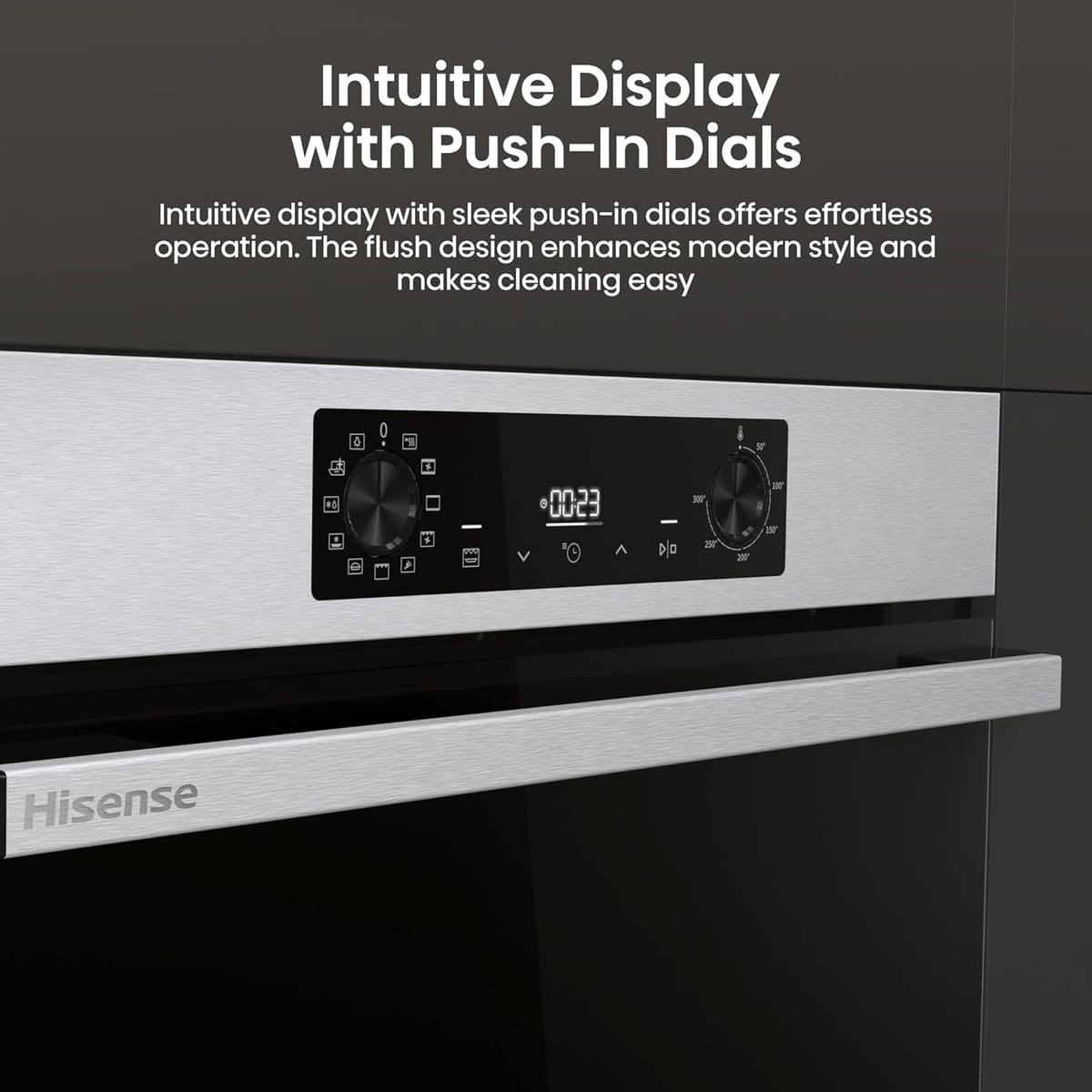 Hisense BI622AXPGUK - Built-in 77L Electric Single Oven - Stainless Steel with Even Bake, 300°C Pizza Mode, Frozen Food Mode, Steam Clean - A Rated, Extra Large