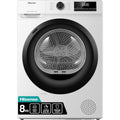 Hisense DH1Q802BW2 60cm Freestanding 8 KG Heatpump Front Load Tumble Dryer, 16 Programmes, Auto Dry, Steam Refresh, Allergy Care - White