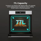 Hisense BI622AXPGUK - Built-in 77L Electric Single Oven - Stainless Steel with Even Bake, 300°C Pizza Mode, Frozen Food Mode, Steam Clean - A Rated, Extra Large
