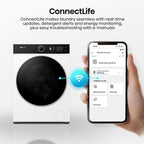 Hisense WF5I1245BWR 12kg Washing Machine, 1400rpm Spin, A Rated Energy, Wi-Fi, Steam, Freestanding, White
