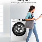 Hisense DH1Q802BW2 60cm Freestanding 8 KG Heatpump Front Load Tumble Dryer, 16 Programmes, Auto Dry, Steam Refresh, Allergy Care - White