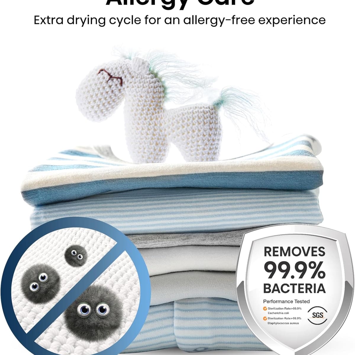 Hisense DH1Q802BW2 60cm Freestanding 8 KG Heatpump Front Load Tumble Dryer, 16 Programmes, Auto Dry, Steam Refresh, Allergy Care - White