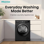 Hisense DH1I900UBDC 60cm Freestanding 9 kg Heat Pump Tumble Dryer, 15 Programmes, Twin Flow, Humidity Sensor, DelayEnd - Black