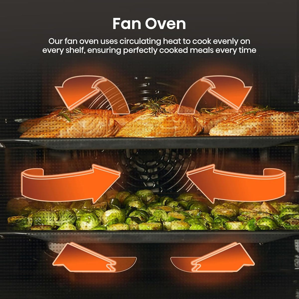 Hisense BI622AXPGUK - Built-in 77L Electric Single Oven - Stainless Steel with Even Bake, 300°C Pizza Mode, Frozen Food Mode, Steam Clean - A Rated, Extra Large
