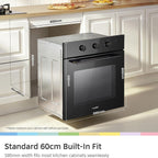 COMFEE' 60L, 60cm Wide, Single Electric Built-in Fan Oven, 8 Function with Air Fry, Multiphase Cooking and Easy Cleaning Removable Door, Color Black - CBO60M80M1-BK