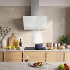 CIARRA 60cm White Angled Cooker Hood, Gesture Control, A+++, CBCW6736A