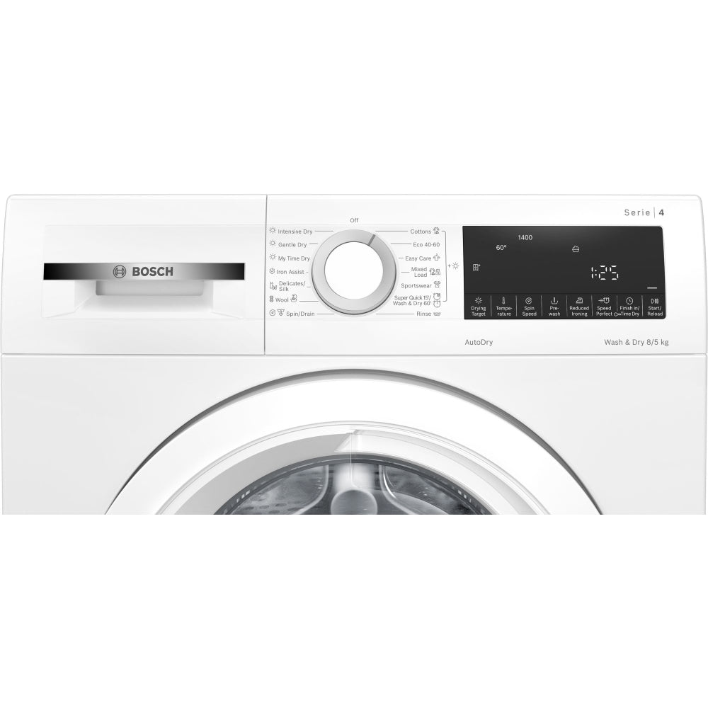 Bosch Series 4 WNA134U8GB Freestanding Washer Dryer 8kg/5kg 1400 Spin White - Clearance