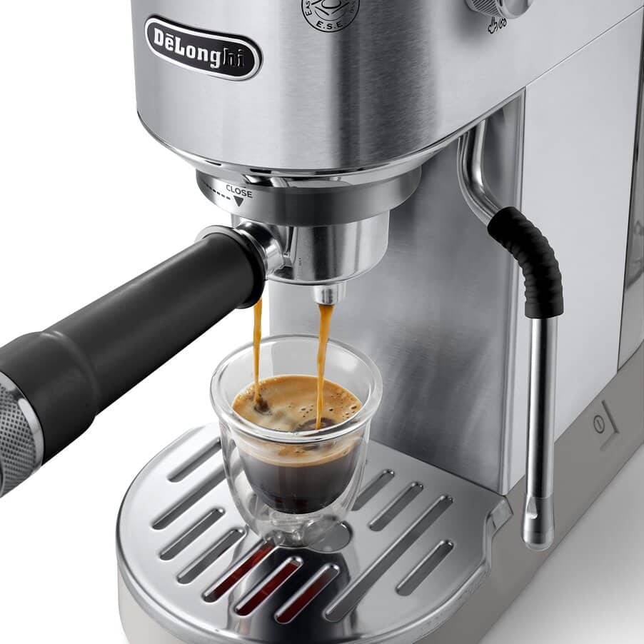 Delonghi EC890.M Dedica Duo with Advanced Milk Steam Wand Manual Espresso Machine Silver