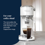 DeLonghi EC890.W Dedica Duo Manual Espresso Coffee Machine with Milk Frother White