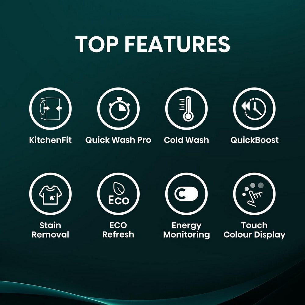 Hisense KitchenFit 5i Series WF5I9043BWFS 9kg 1400 Spin WiFi-enabled Freestanding Washing Machine White