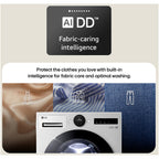 LG F4X7009TBB 9kg 1400 Spin AI Direct Drive Freestanding Washing Machine Black