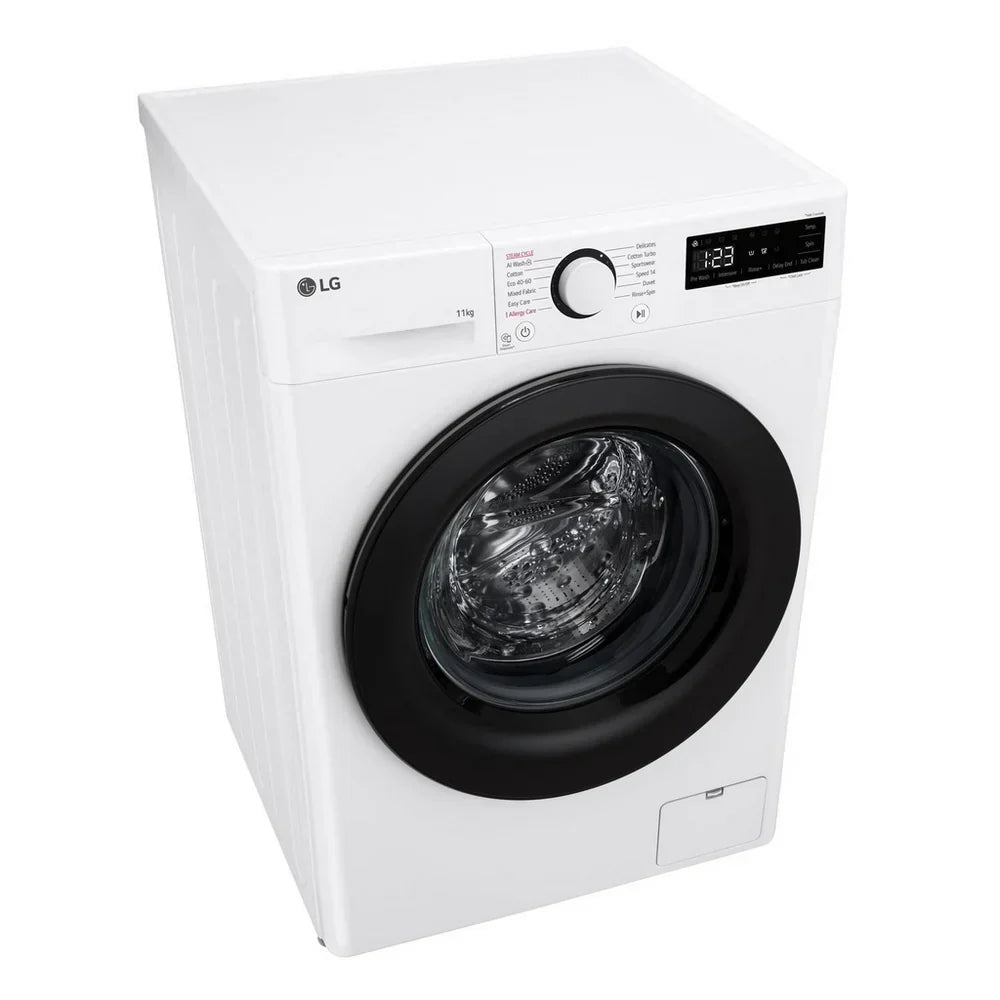 LG F4Y511WBLN1 11kg Steam 1400 Spin Freestanding Front Load Washing Machine White - A Rated