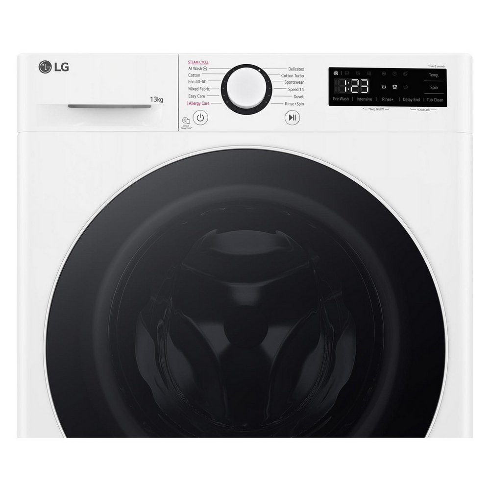 LG F4Y513WWLN1 13kg 1400 Spin AI Direct Drive Freestanding Washing Machine White