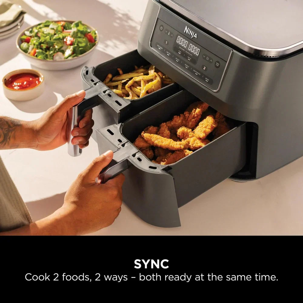 Ninja 6 in 1 Dual Zone Air Fryer 7.6L DZ300UK - Gun Metal Grey