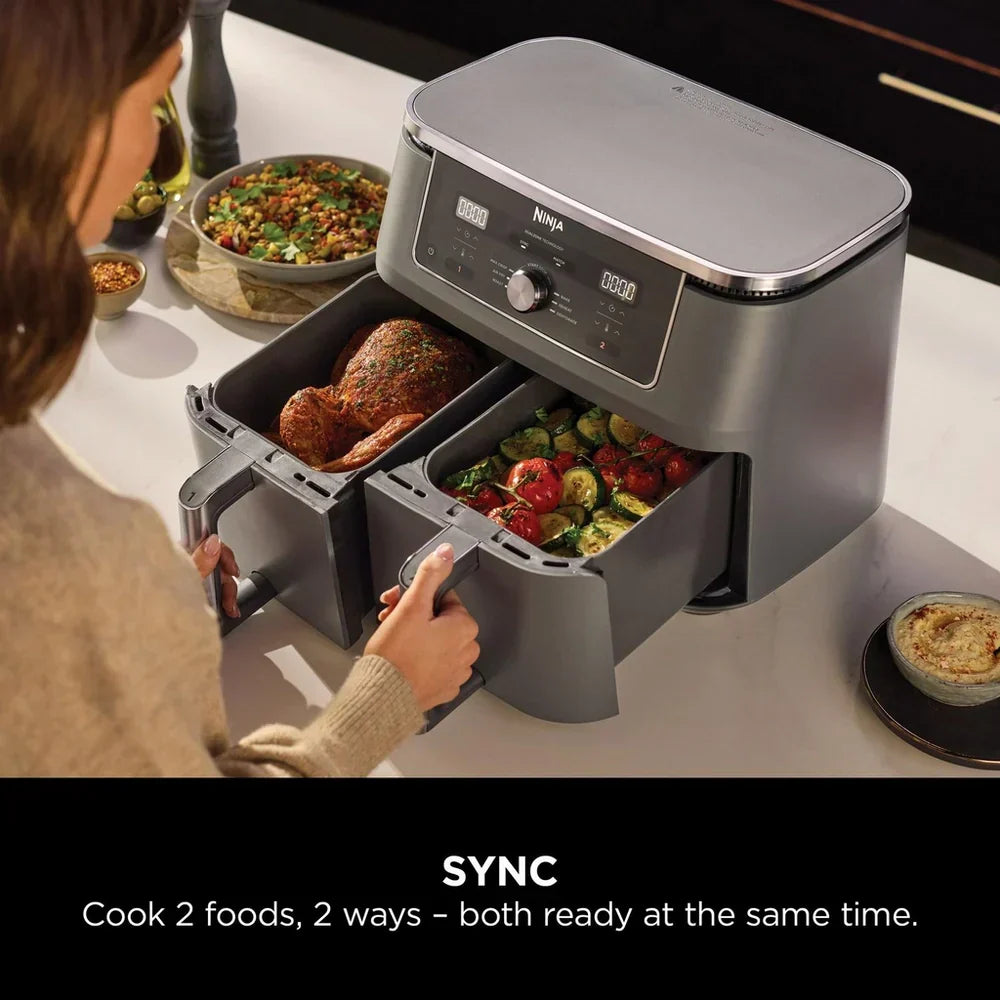 Ninja MAX 6 in 1 Dual Zone Air Fryer DZ400UK 9.5L Gunmetal Grey - Clearance