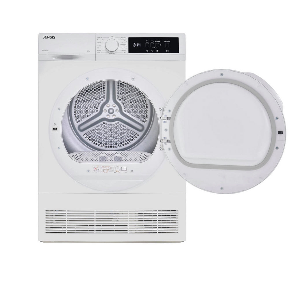 Sensis TDCF018BW 8kg Freestanding Condenser Tumble Dryer White - B Rated