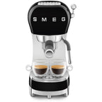 Smeg ECF02BLUK 50s Retro Style Espresso Coffee Machine with Steam Wand Black