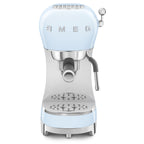 Smeg ECF02PBUK 50s Retro Style Espresso Coffee Machine with Steam Wand Pastel Blue