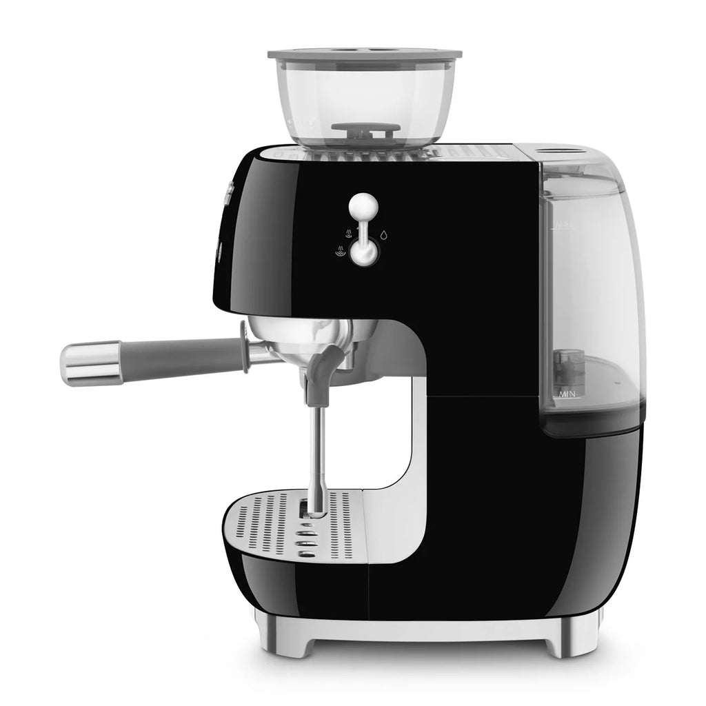 Smeg EGF03BLUK Retro Espresso Coffee Machine with Grinder in Black