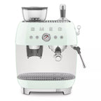 Smeg EGF03PGUK Retro Espresso Coffee Machine with Grinder in Pastel Green